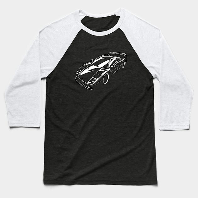 Ferrari F40 Baseball T-Shirt by KaroCars